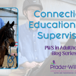 Adult with Prader-Willi syndrome on horseback