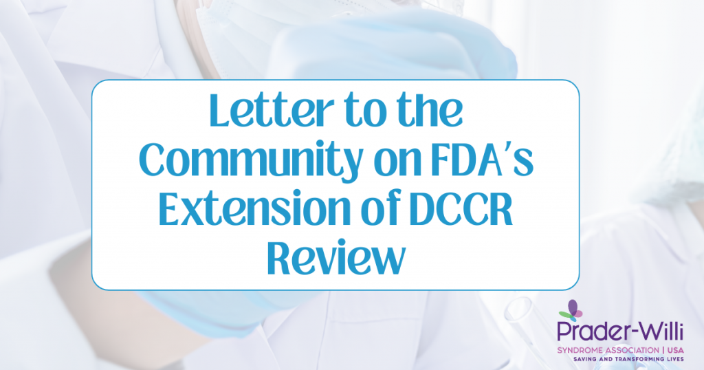 Letter to Community on FDA’s Extension of DCCR Review