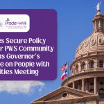 Texas Capital Building for Texas Committee on People with Disabilities and Prader-Willi Syndrome Meeting