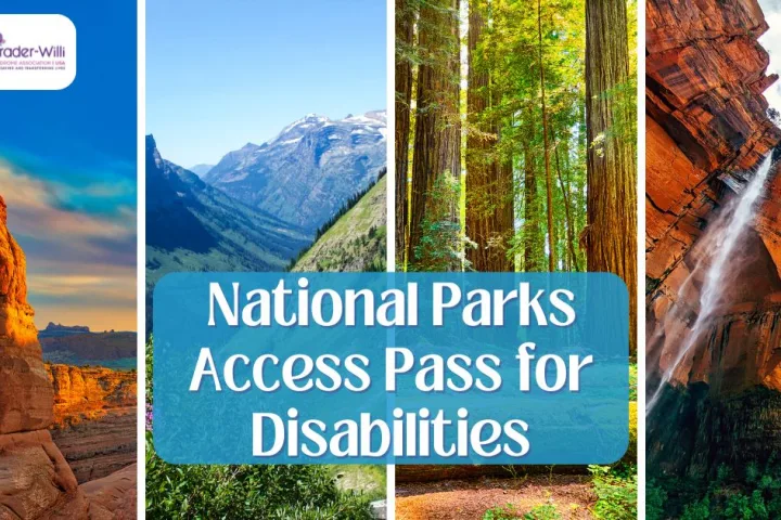 photo collage of national parks to promote access pass for individuals with disabilities like Prader-Willi syndrome