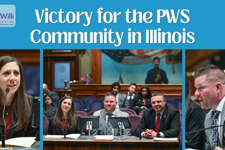 parents of a child with Prader-Willi syndrome testify before Illinois Senate Health Committee